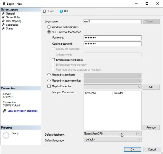 Add new login -screenshot