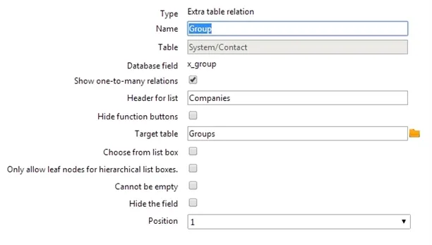 Extra table relation -screenshot