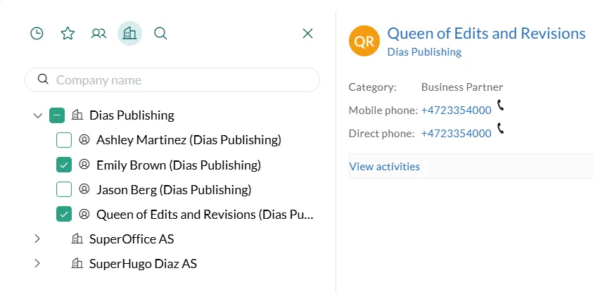 Add/edit project members dialog, company -screenshot