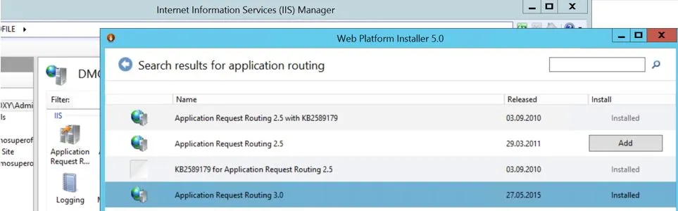 Application Request Routing 3.0 -screenshot