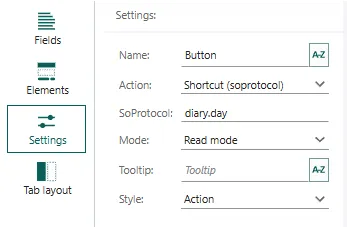 Screen Designer, SoProtocol on button -screenshot