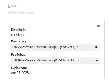 Certificates -screenshot