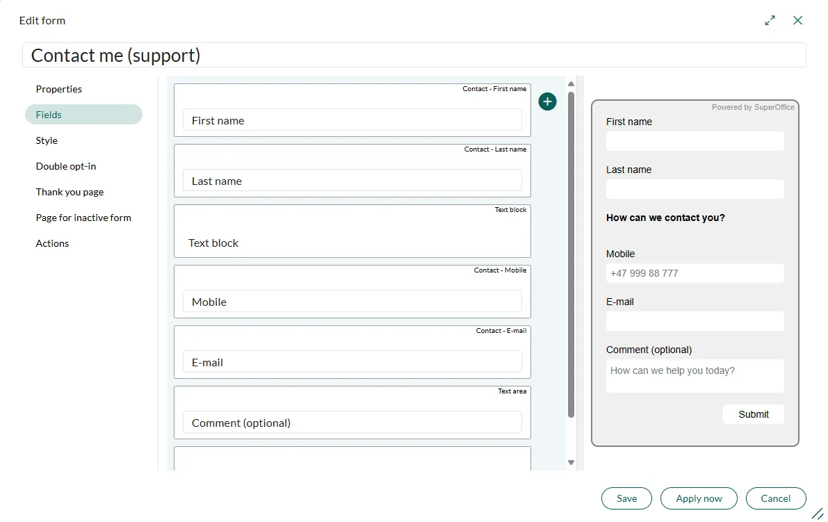 You can use a web form to ask people to sign up for your next webinar or seminar, or to contact your company with their questions -screenshot