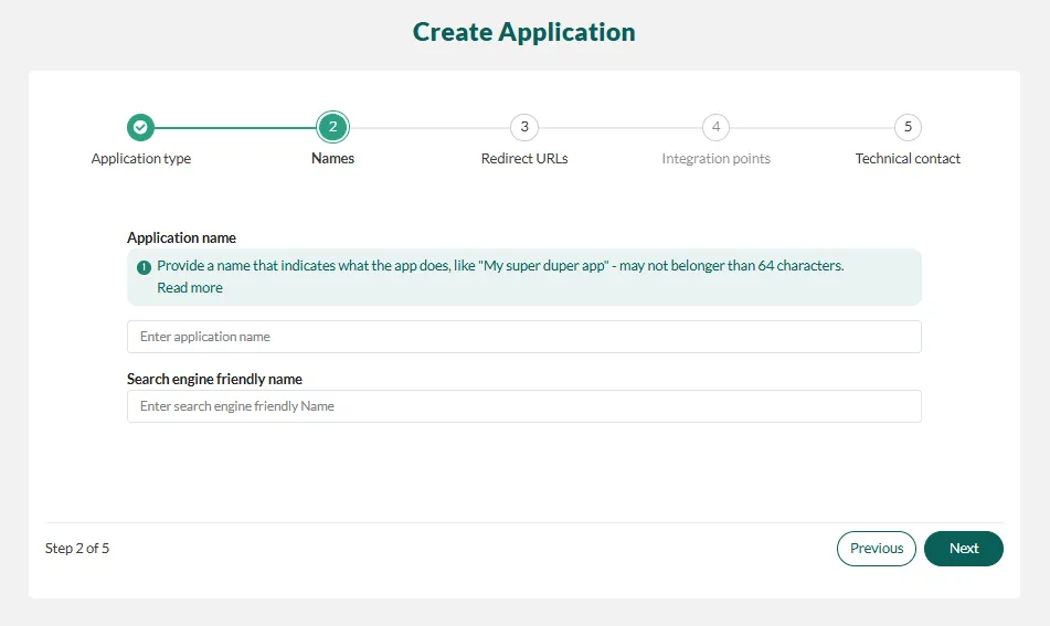 Enter application name -screenshot