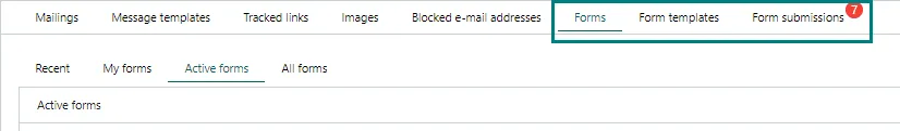 There are several ways to find forms -screenshot