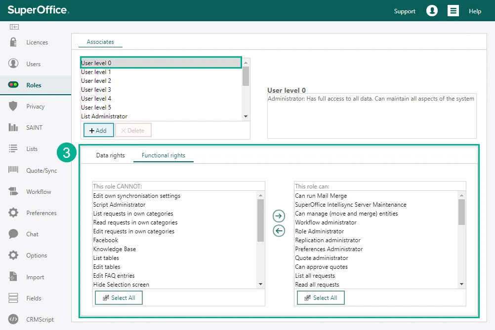 Functional rights -screenshot