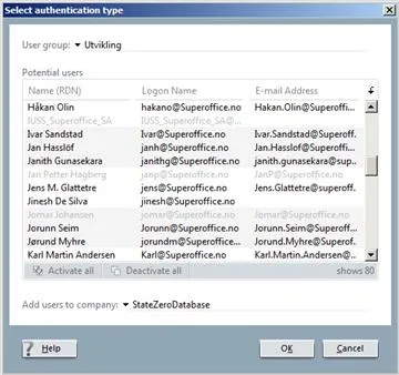 Auth types -screenshot