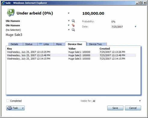 sale dialog