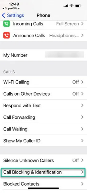 Call Blocking &#x26; Identification -app-screen