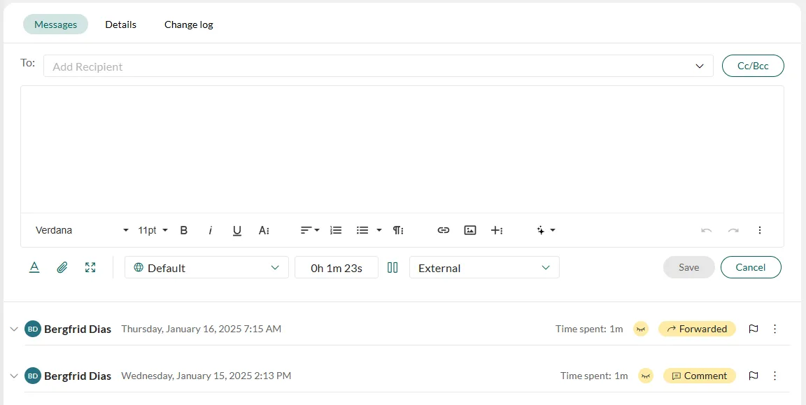 Replying to a request -screenshot