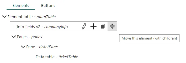 Screen capture of move element button