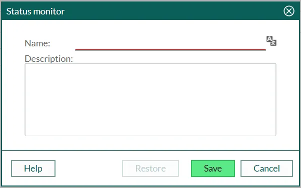 New status monitor dialog -screenshot