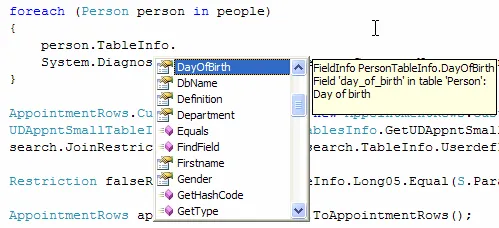 TableInfo intellisense -screenshot