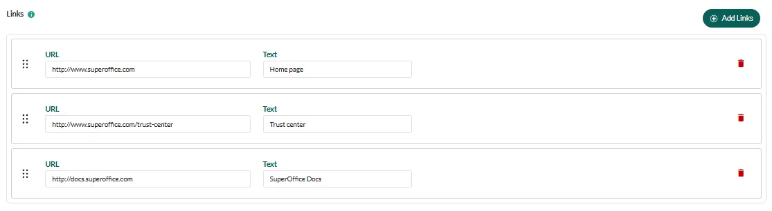 Links to home page and trust center -screenshot