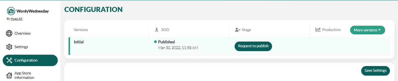 App registration complete -screenshot
