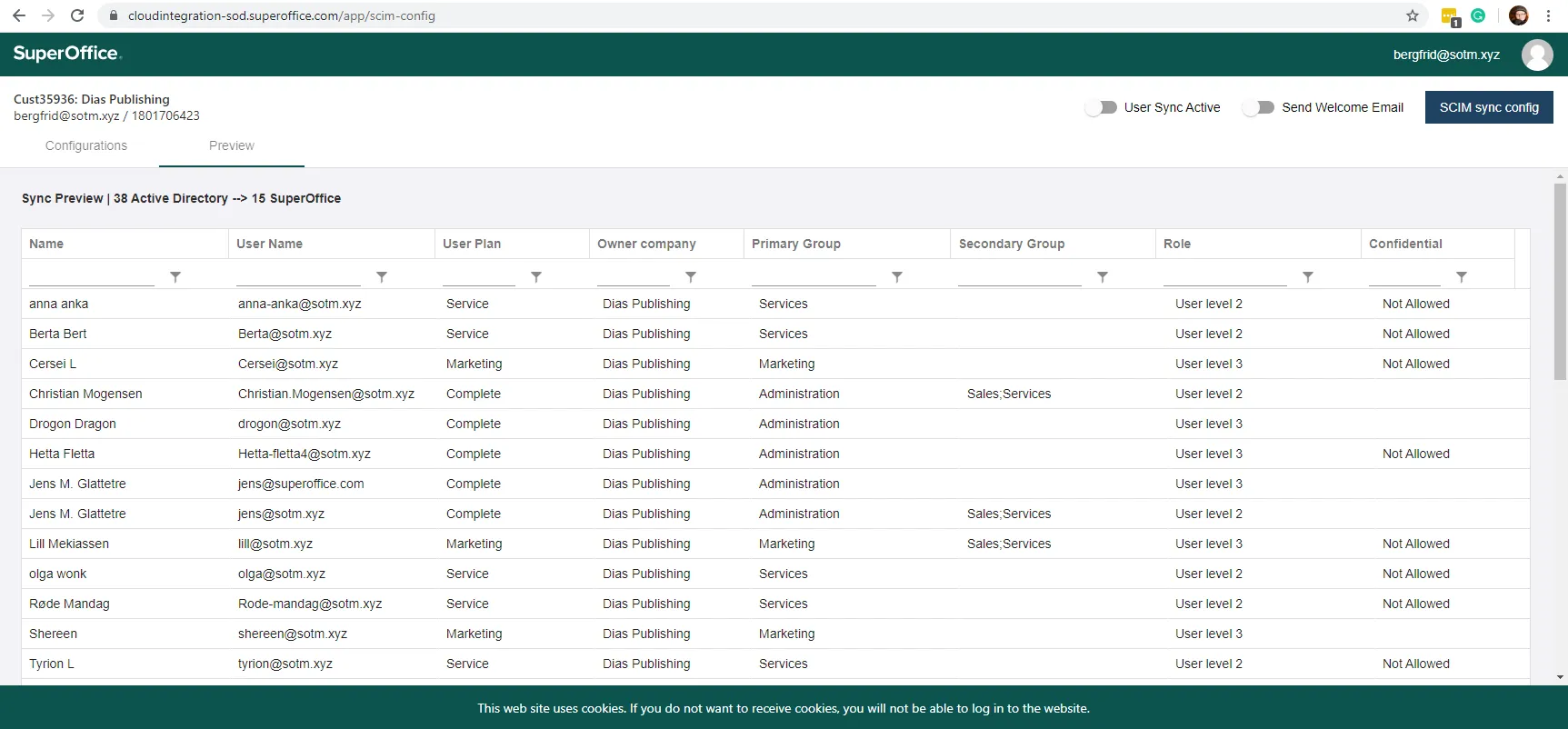 SCIM UI preview tab -screenshot