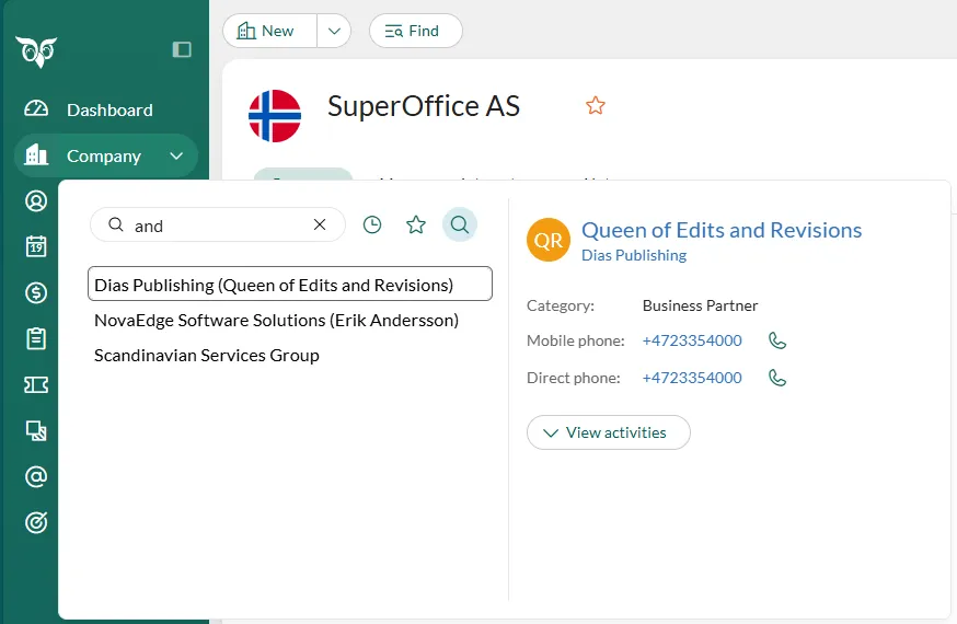 Use the FastSearcher to navigate quick and easy in the Navigator -screenshot