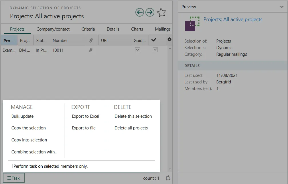 Selection -screenshot