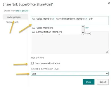 Grant permissions -screenshot
