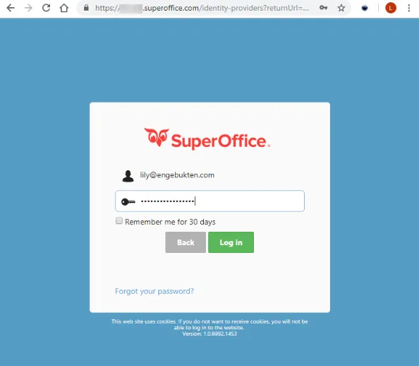 Use the old password -screenshot