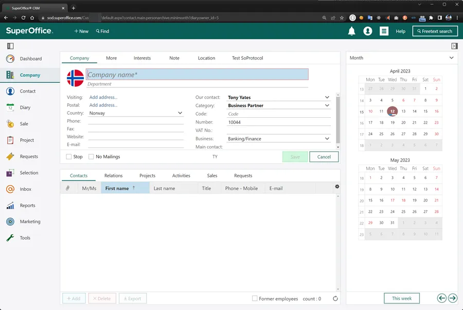 Soprotocol contact.main -screenshot