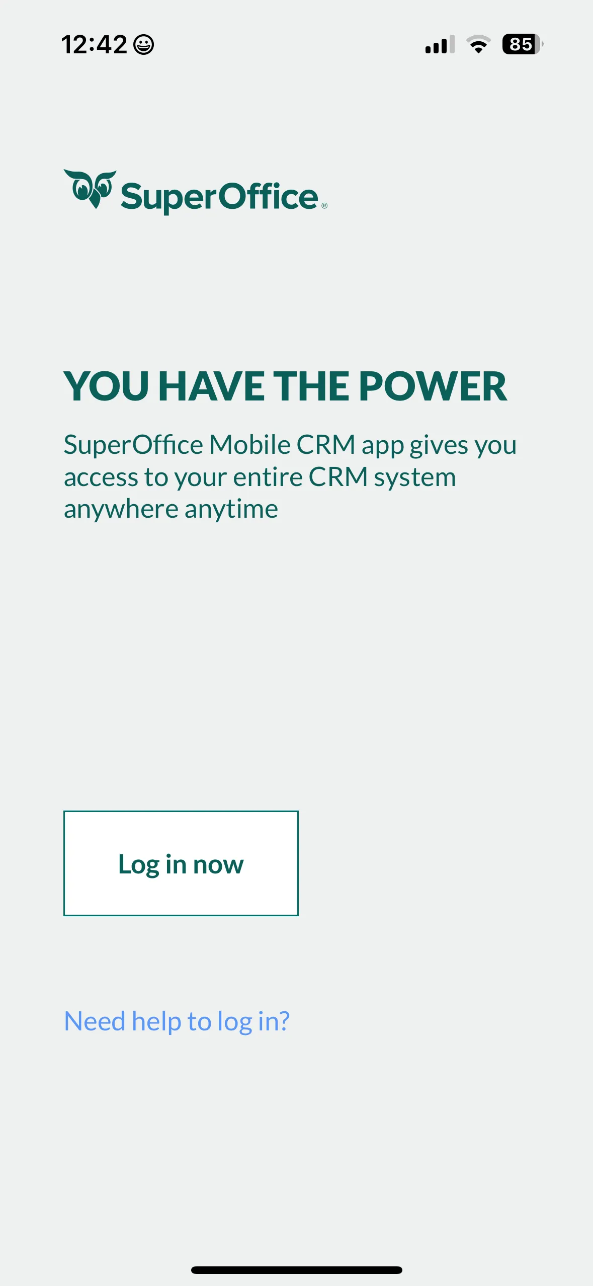 Mobile CRM: login -app-screen