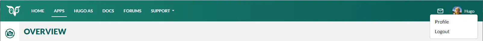 SuperOffice Developer Portal Top bar -screenshot