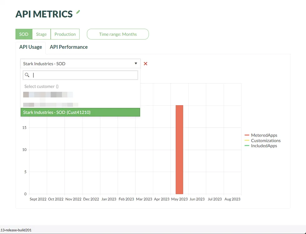 API usage filtering -screenshot