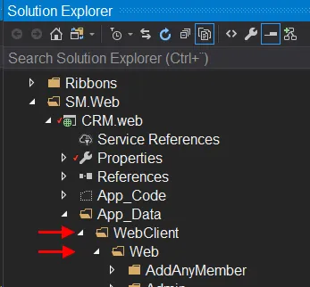 Web client configuration folder