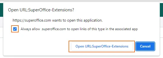 Chrome: Open URL button -screenshot
